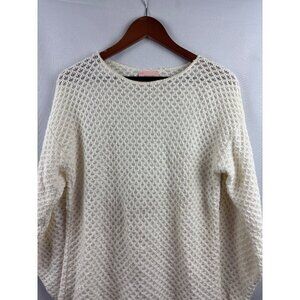 Jaclyn Smith Womens Small Cream Knit Sweater 75% Cotton 25% Rayon Made In USA